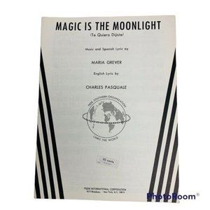 1957 Magic Is The Moonlight Maria Grever Vintage Sheet Music Peer International